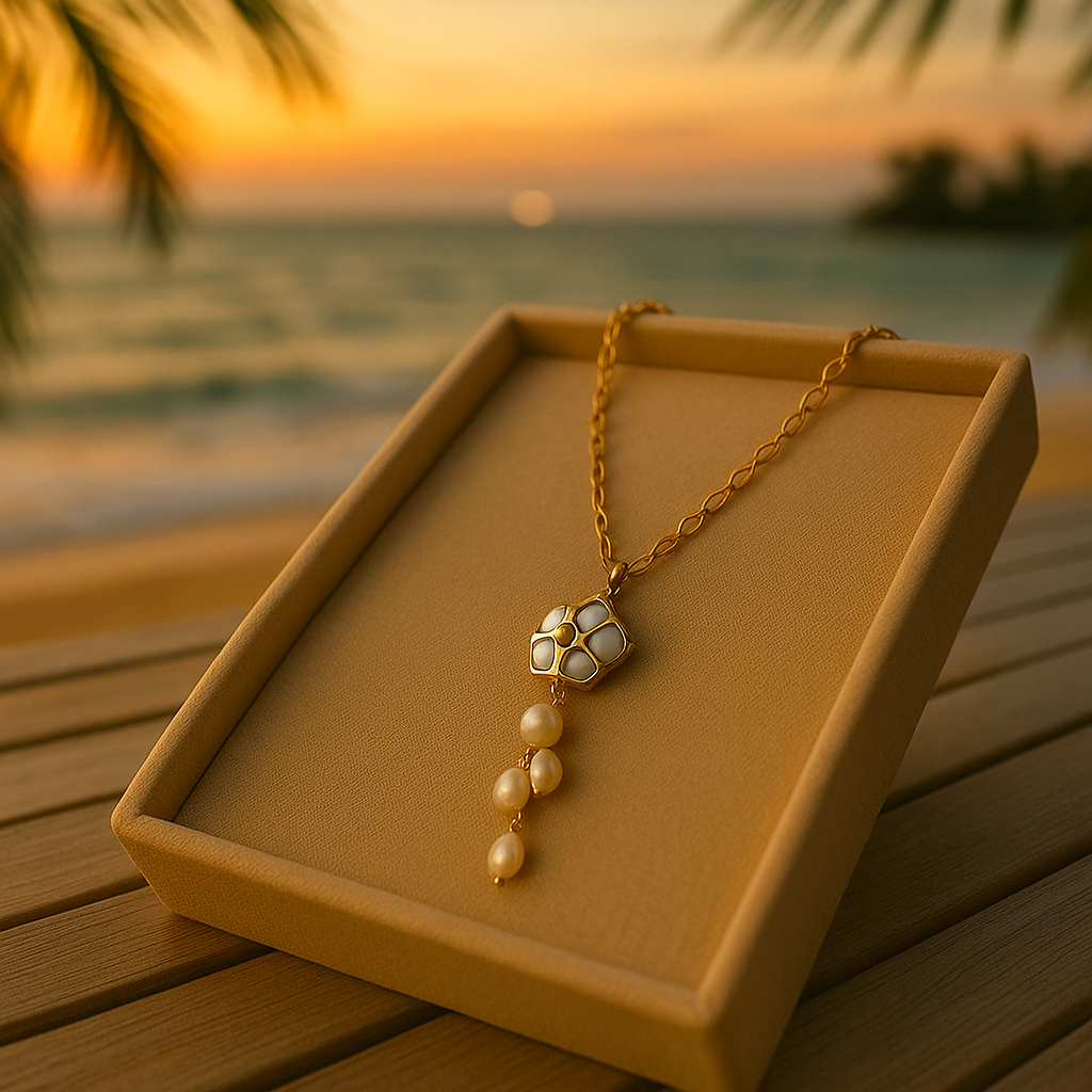 Coastal Blossom Pearl Necklace - Serenity Collection