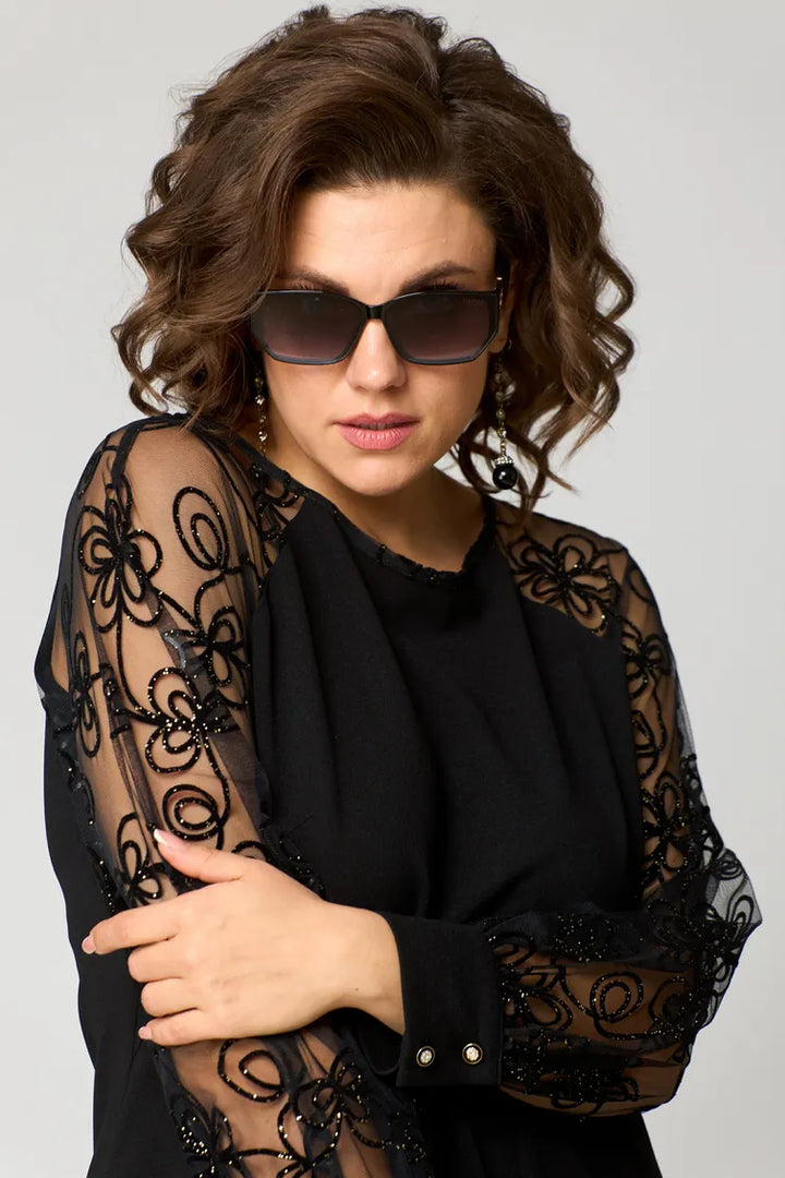 Mirae - Lace-Sleeve Dress