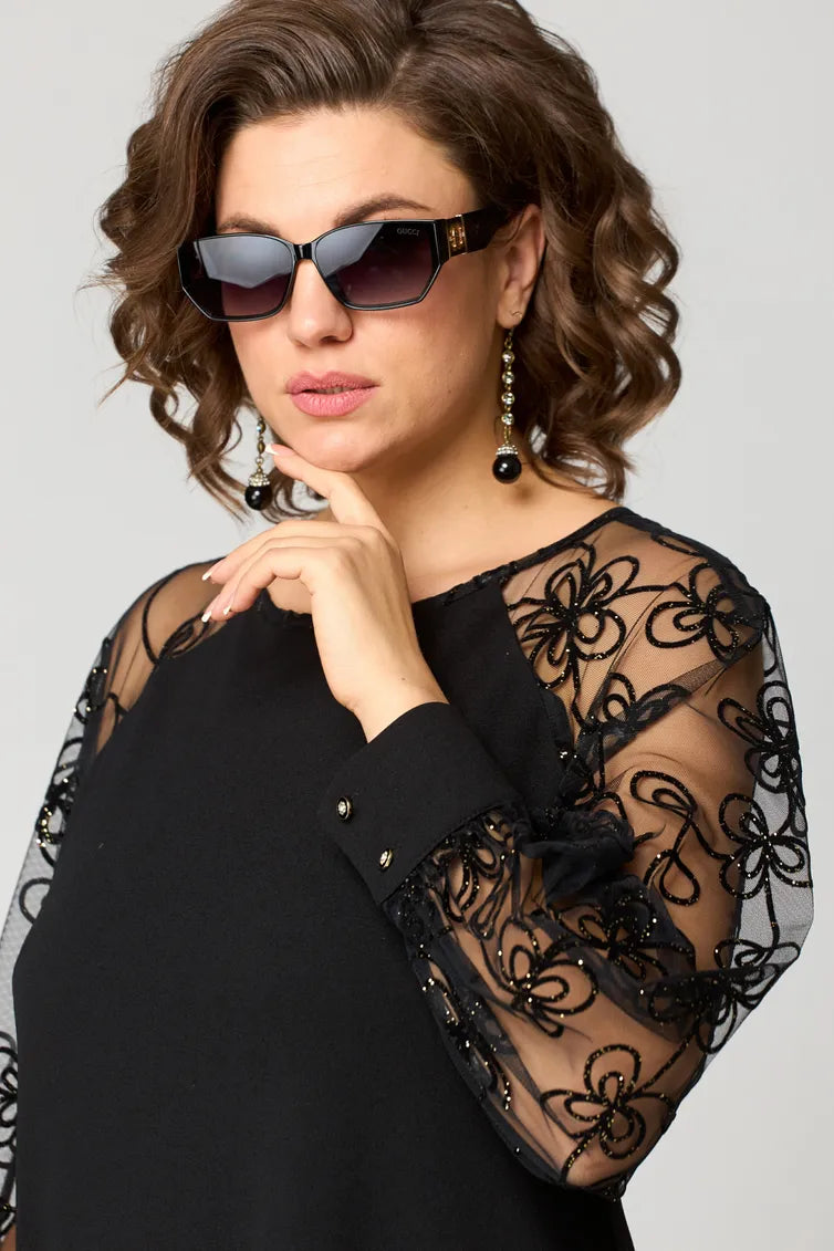 Mirae - Lace-Sleeve Dress