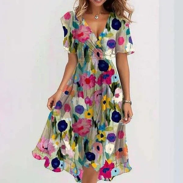 Juniper - Vibrant Abstract Midi Dress
