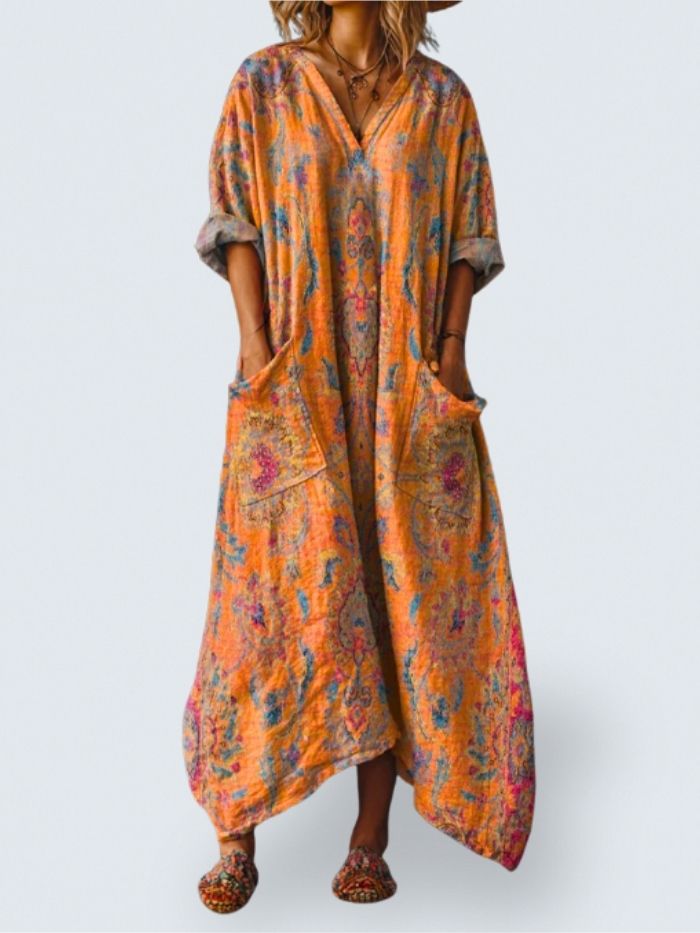 Ophira | Retro-Inspired Boho Dress Featuring Pockets