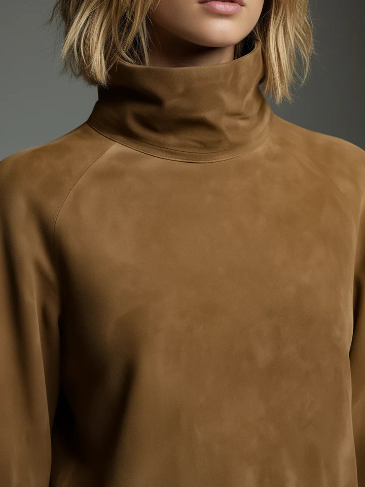 Buy | High-Neck Suede Mini Dress