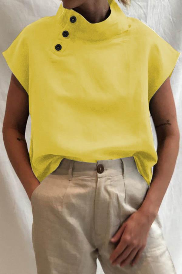Lowella - Modern Button-Detail Blouse